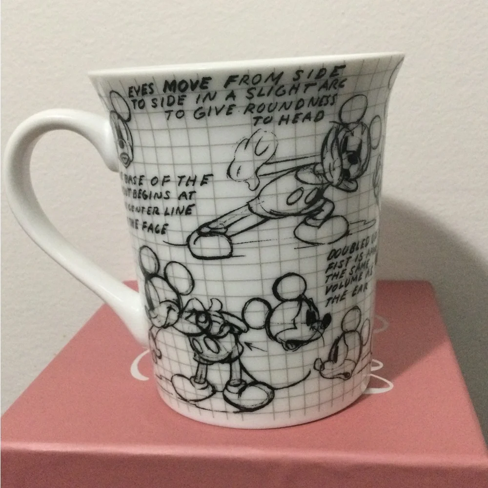 Disney White and Black Mickey Sketchbook Ceramic Mug - Picture 3 of 7